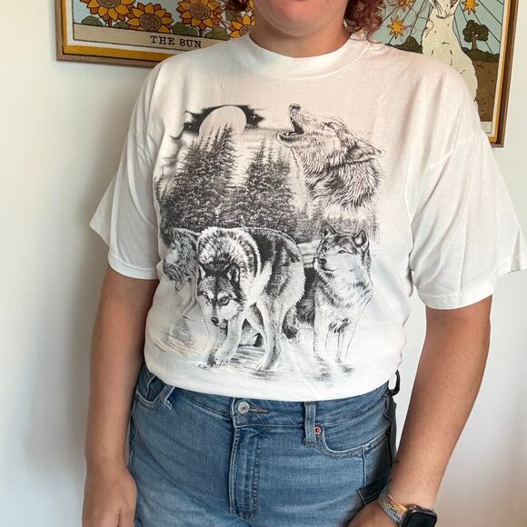Fruit of the Loom Other - Vintage Fruit Of The Loom Y2K Wolf Tee Shirt Xl